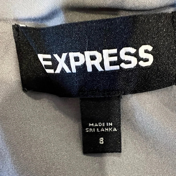 Express Gray Plaid Lined Midi Skirt Size 8 - Picture 9 of 13